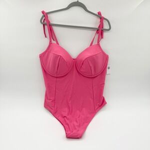 Old Navy Womens Pink Underwire Tie-Shoulder One-Piece Swimsuit 2X 811779-01-1